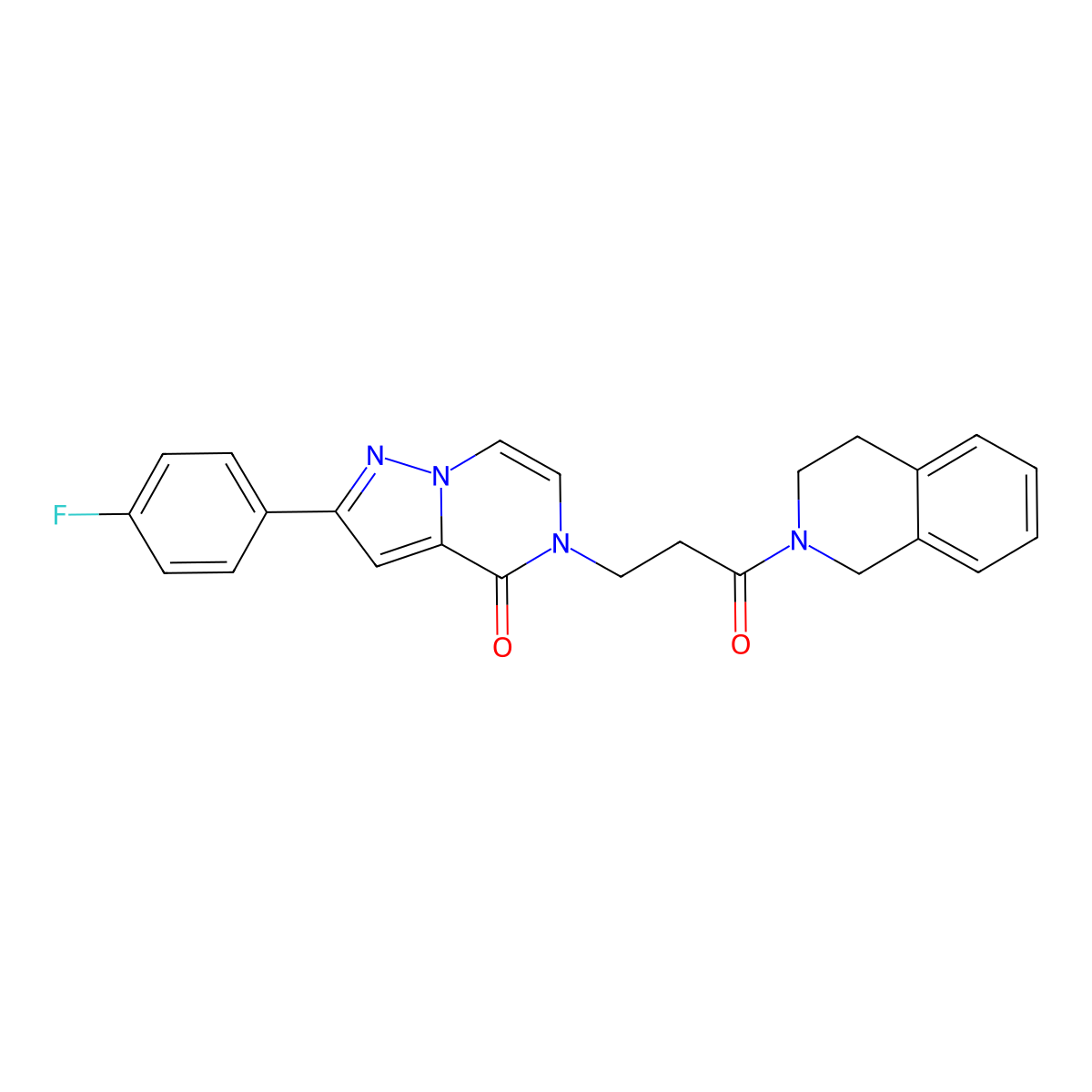 5-[3-(3,4-dihydroisoquinolin-2(1H)-yl)-3-oxopropyl]-2-(4-fluorophenyl)pyrazolo[1,5-a]pyrazin-4(5H)-one molecular structure, CAS 1326912-75-7