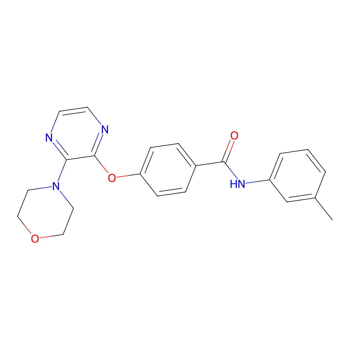 N-(3-methylphenyl)-4-[(3-morpholin-4-ylpyrazin-2-yl)oxy]benzamide molecular structure, CAS 1326913-54-5