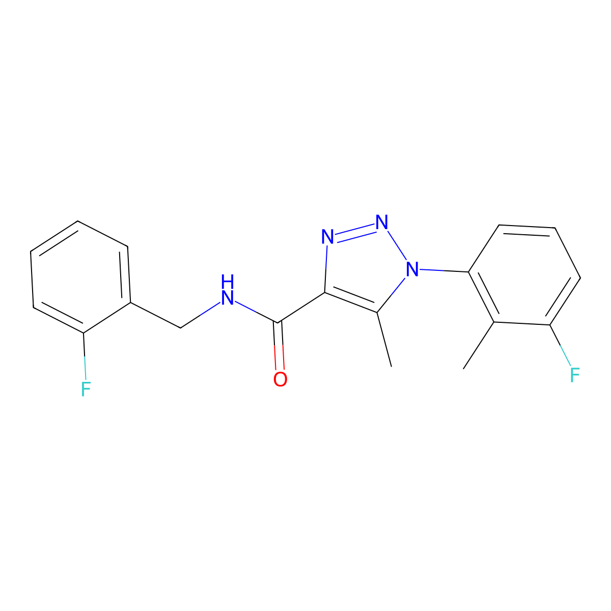N-(2-fluorobenzyl)-1-(3-fluoro-2-methylphenyl)-5-methyl-1H-1,2,3-triazole-4-carboxamide molecular structure, CAS 1326913-72-7
