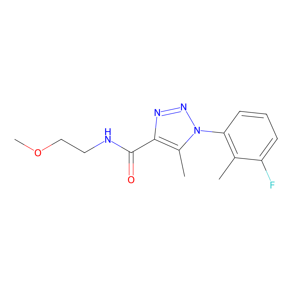 1-(3-fluoro-2-methylphenyl)-N-(2-methoxyethyl)-5-methyl-1H-1,2,3-triazole-4-carboxamide molecular structure, CAS 1326913-83-0