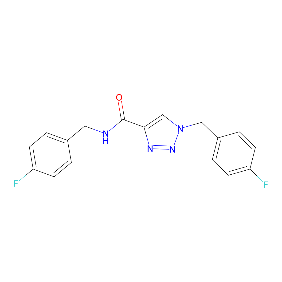 N,1-bis(4-fluorobenzyl)-1H-1,2,3-triazole-4-carboxamide molecular structure, CAS 1326913-88-5