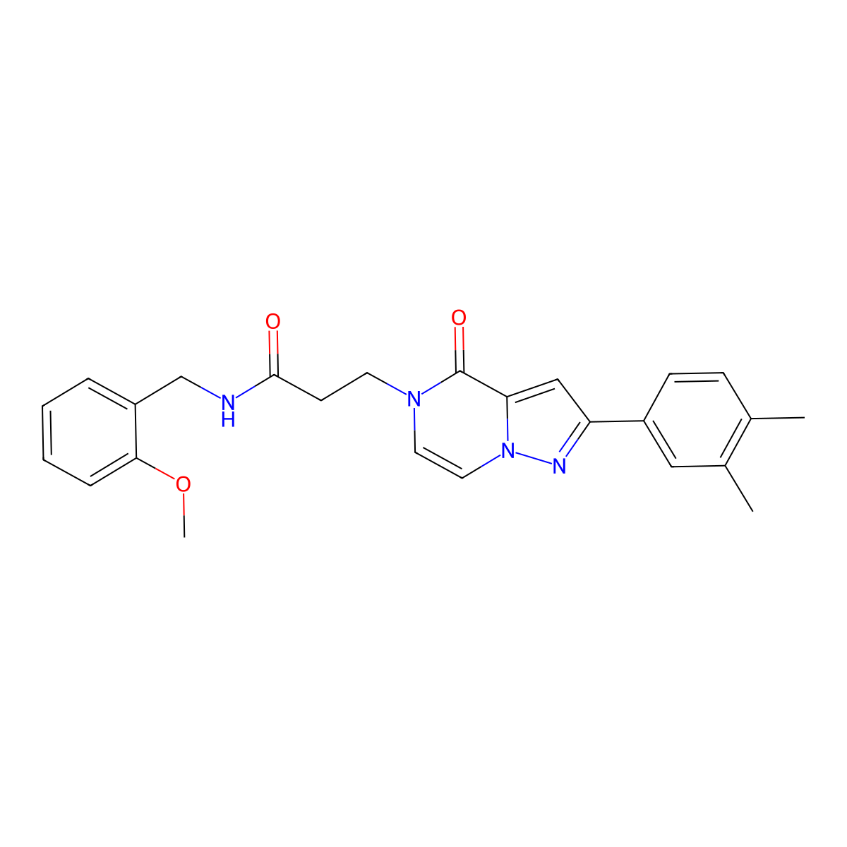 3-[2-(3,4-dimethylphenyl)-4-oxo-4H,5H-pyrazolo[1,5-a]pyrazin-5-yl]-N-[(2-methoxyphenyl)methyl]propanamide molecular structure, CAS 1326915-10-9