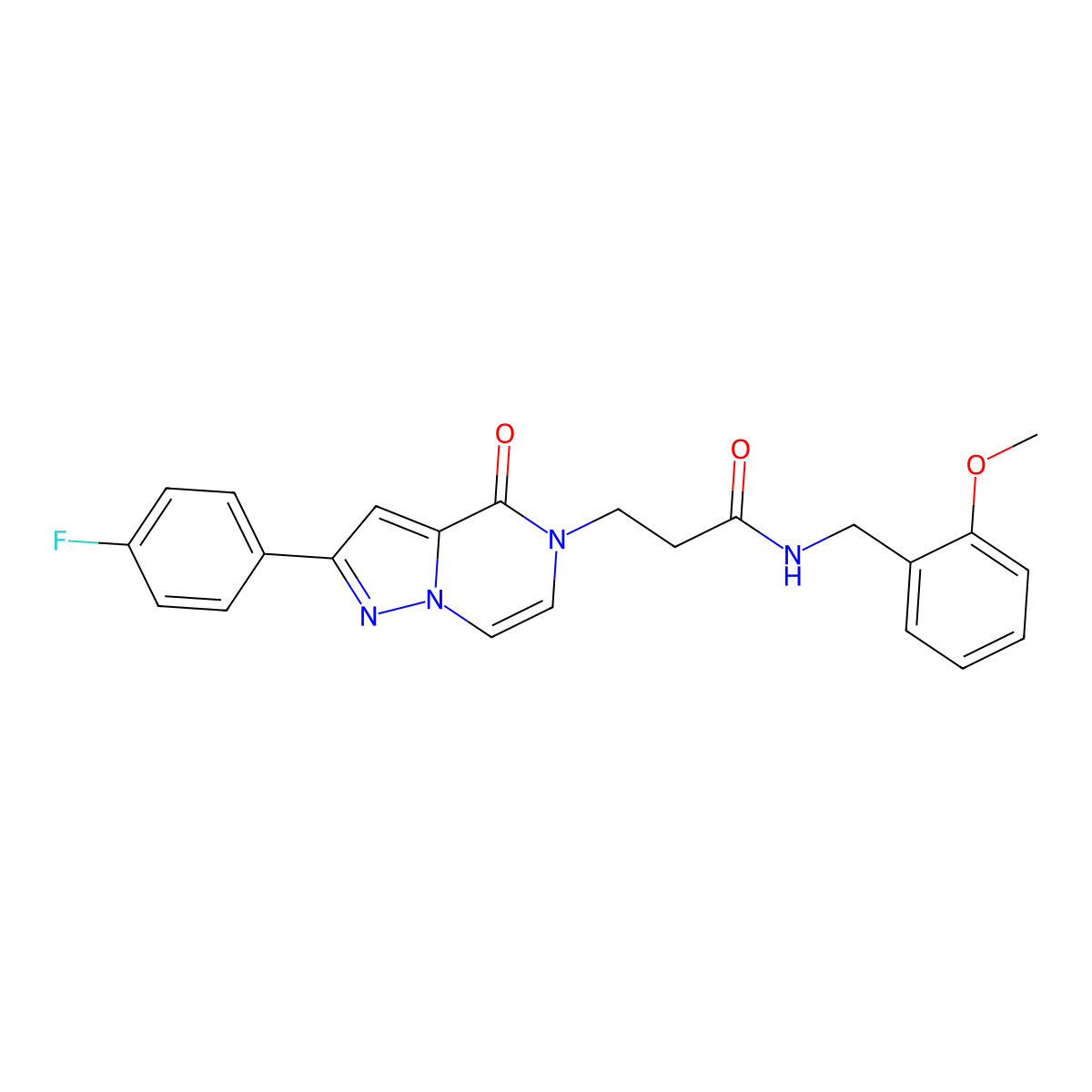 3-[2-(4-fluorophenyl)-4-oxopyrazolo[1,5-a]pyrazin-5(4H)-yl]-N-(2-methoxybenzyl)propanamide molecular structure, CAS 1326915-39-2