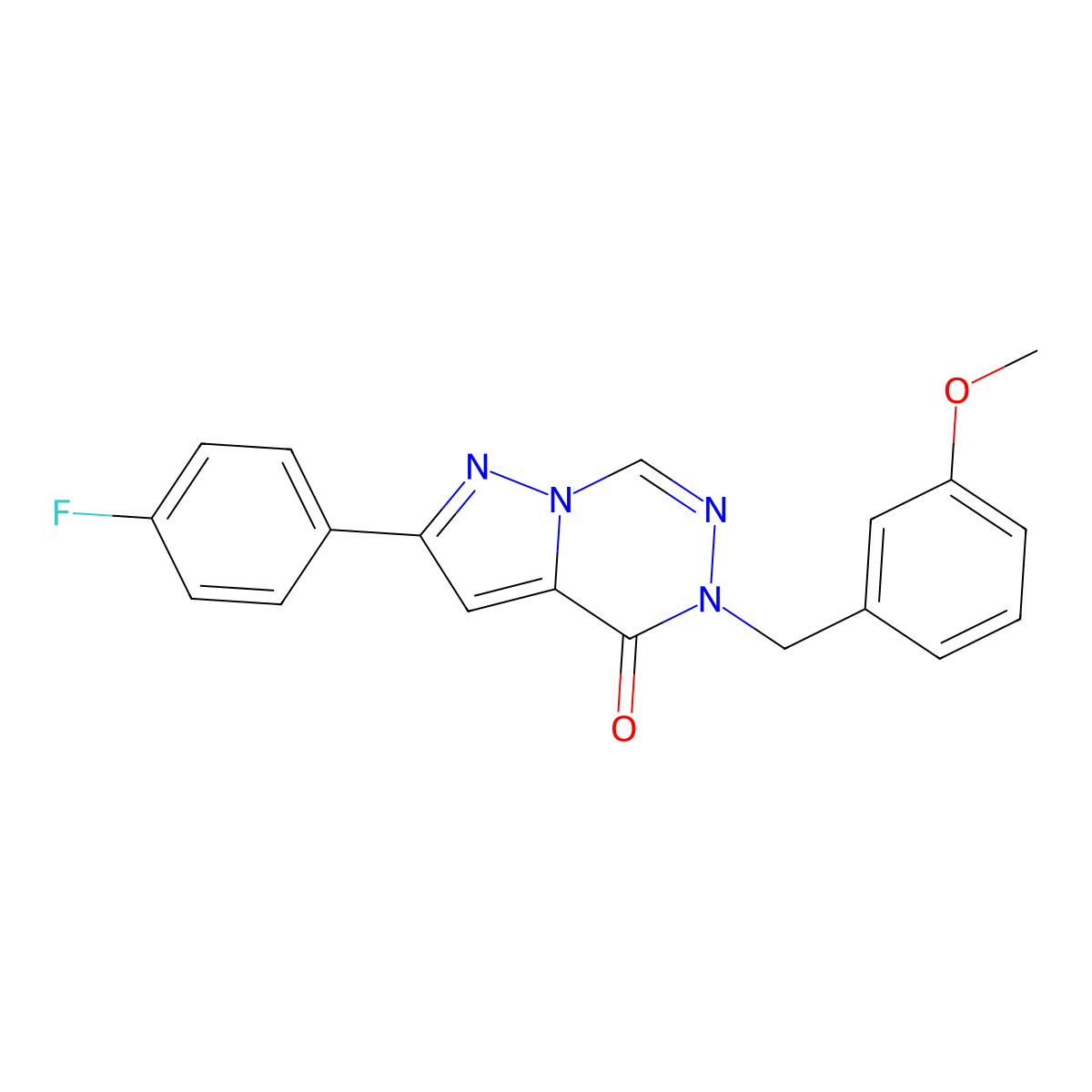 2-(4-fluorophenyl)-5-(3-methoxybenzyl)pyrazolo[1,5-d][1,2,4]triazin-4(5H)-one molecular structure, CAS 1326916-37-3