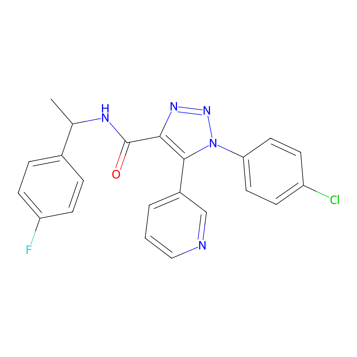 1-(4-chlorophenyl)-N-[1-(4-fluorophenyl)ethyl]-5-(pyridin-3-yl)-1H-1,2,3-triazole-4-carboxamide molecular structure, CAS 1326916-40-8