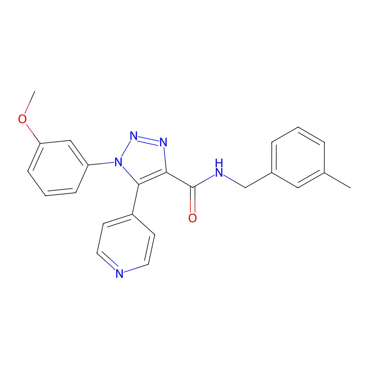 1-(3-methoxyphenyl)-N-(3-methylbenzyl)-5-(pyridin-4-yl)-1H-1,2,3-triazole-4-carboxamide molecular structure, CAS 1326916-61-3