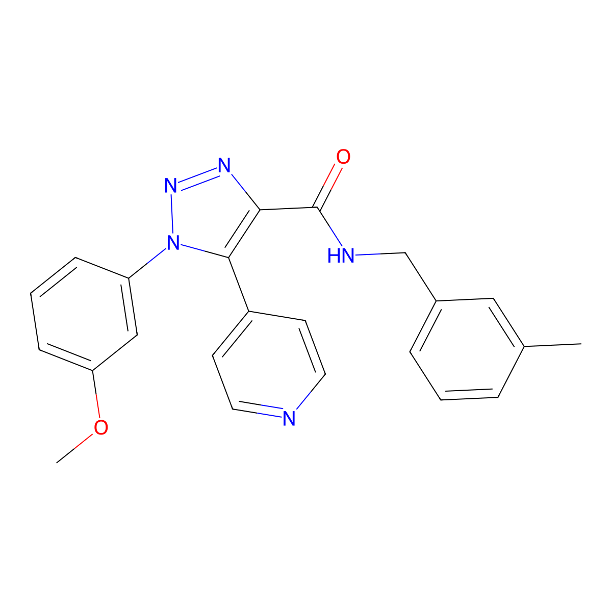 1-(3-methoxyphenyl)-N-(3-methylbenzyl)-5-(pyridin-4-yl)-1H-1,2,3-triazole-4-carboxamide molecular structure, CAS 1326916-61-3