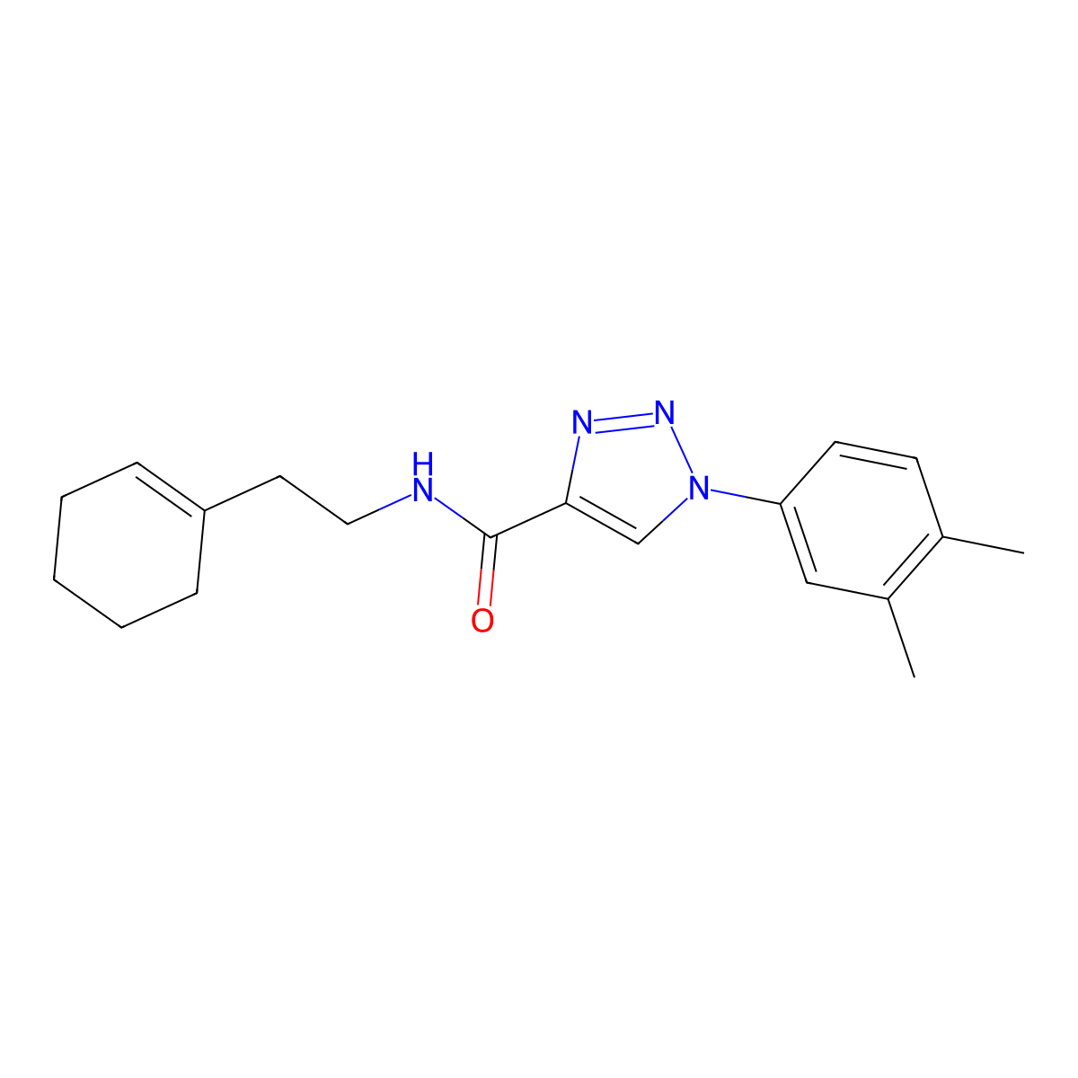 N-[2-(cyclohex-1-en-1-yl)ethyl]-1-(3,4-dimethylphenyl)-1H-1,2,3-triazole-4-carboxamide molecular structure, CAS 1326916-79-3