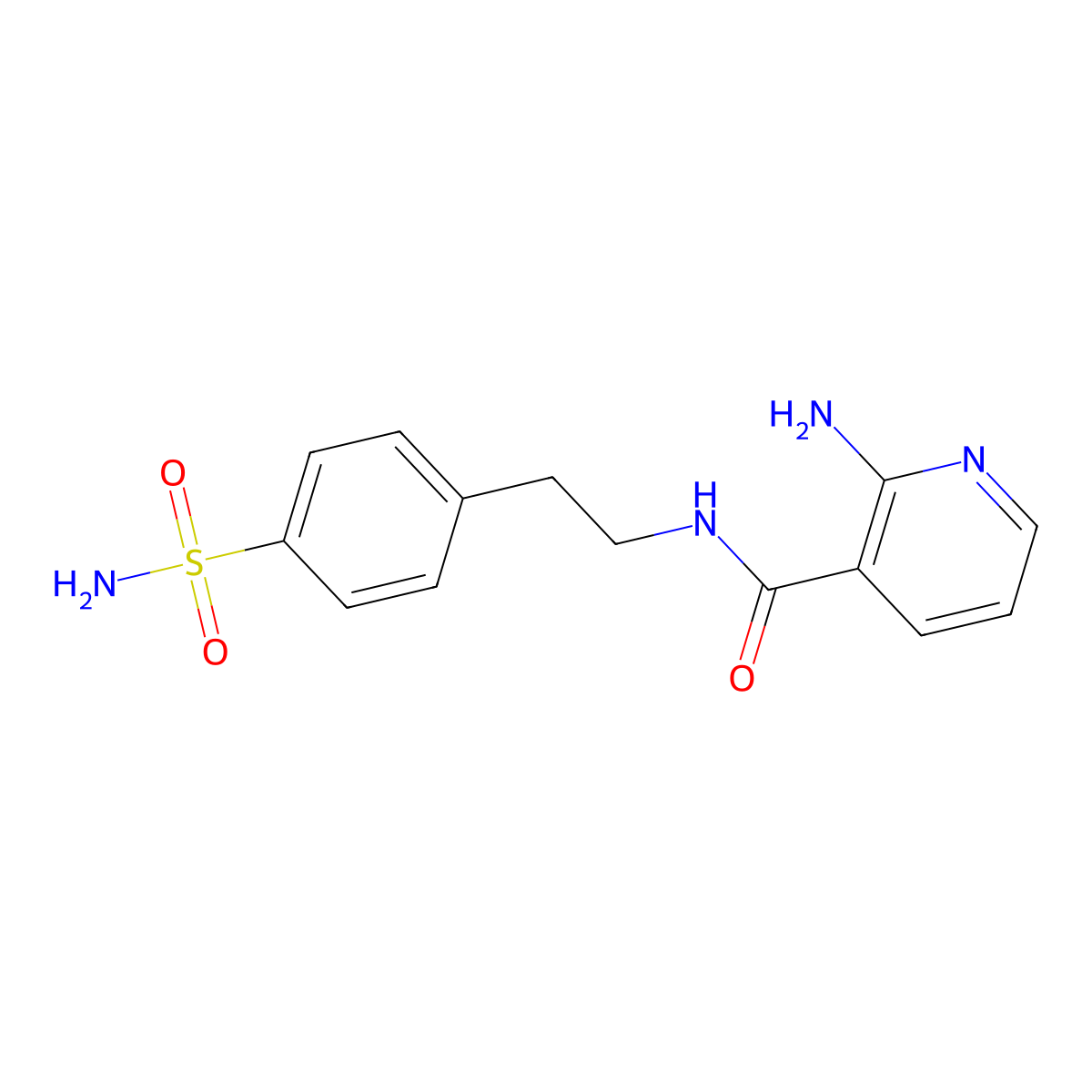 2-amino-N-[2-(4-sulfamoylphenyl)ethyl]pyridine-3-carboxamide molecular structure, CAS 1326916-80-6