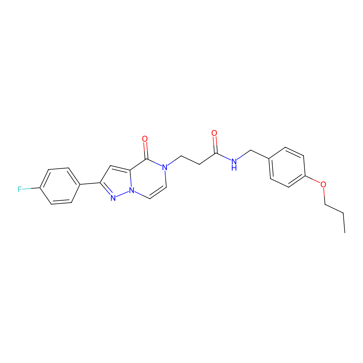 3-[2-(4-fluorophenyl)-4-oxopyrazolo[1,5-a]pyrazin-5(4H)-yl]-N-(4-propoxybenzyl)propanamide molecular structure, CAS 1326916-84-0