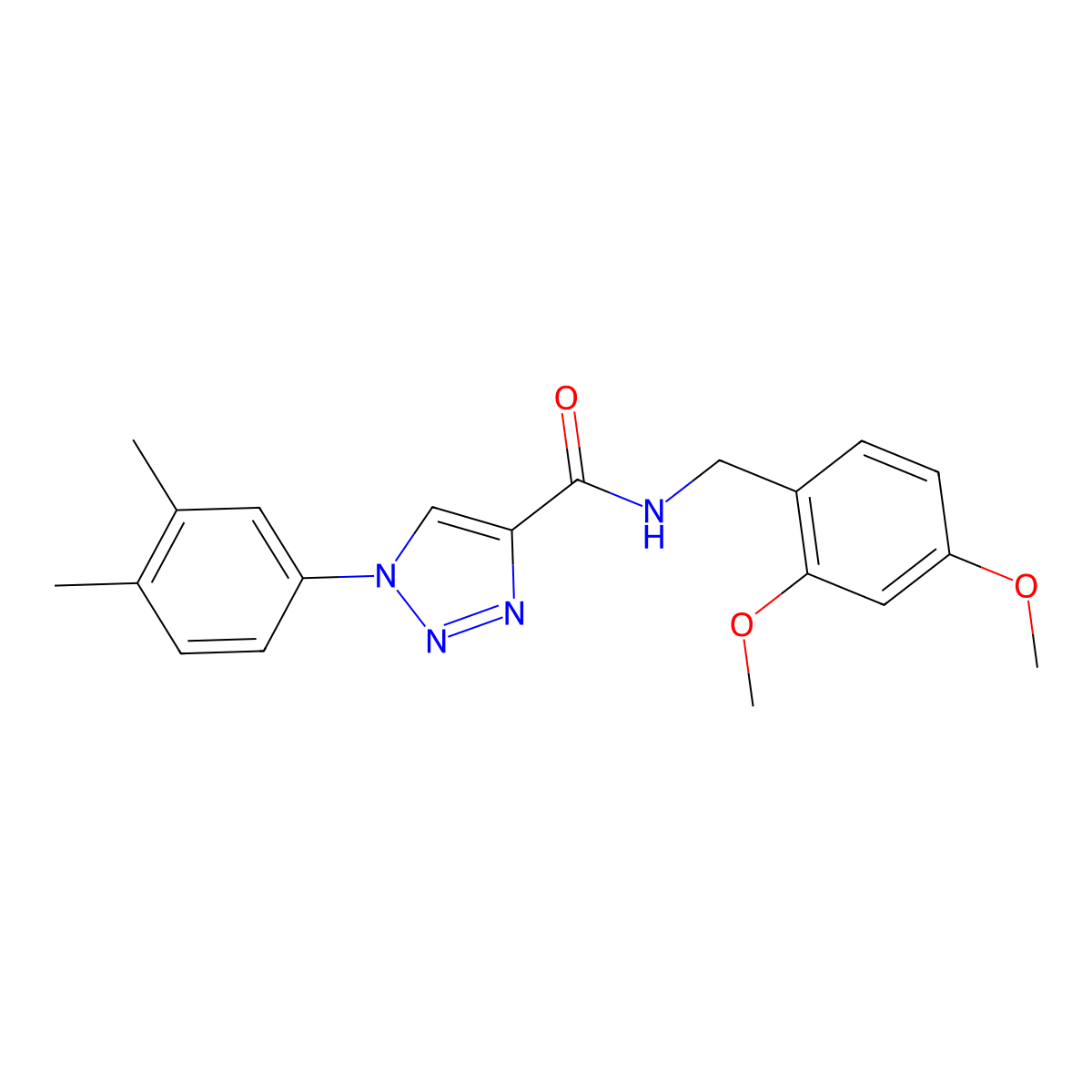 N-(2,4-dimethoxybenzyl)-1-(3,4-dimethylphenyl)-1H-1,2,3-triazole-4-carboxamide molecular structure, CAS 1326916-85-1