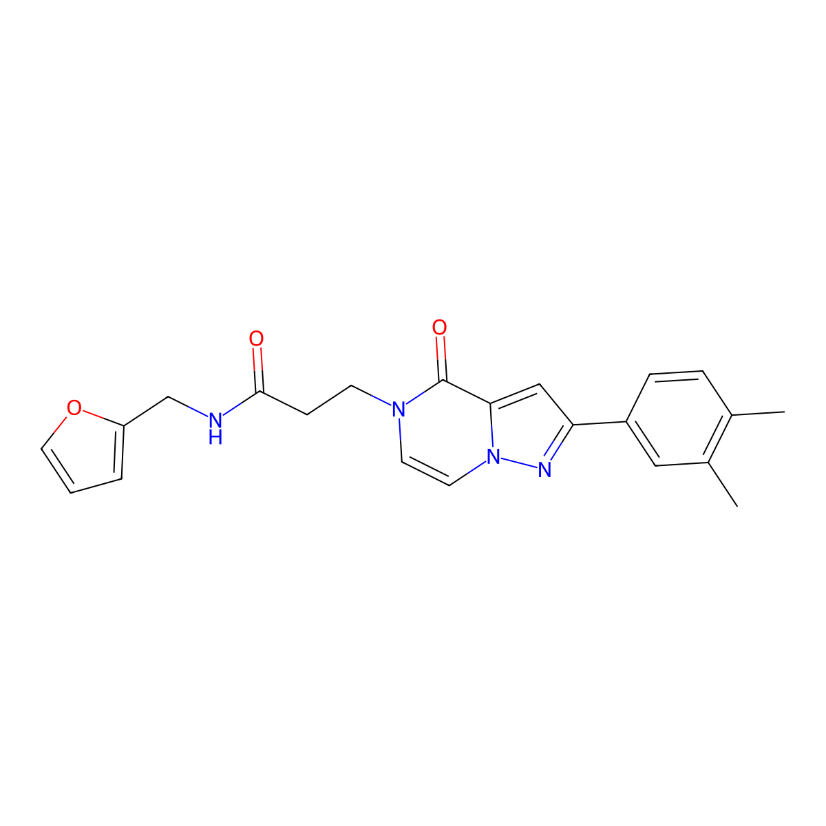 3-[2-(3,4-dimethylphenyl)-4-oxopyrazolo[1,5-a]pyrazin-5(4H)-yl]-N-(furan-2-ylmethyl)propanamide molecular structure, CAS 1326917-18-3