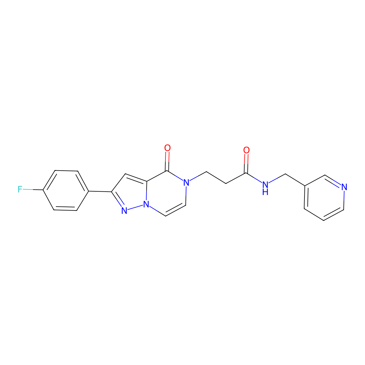 3-[2-(4-fluorophenyl)-4-oxopyrazolo[1,5-a]pyrazin-5(4H)-yl]-N-(pyridin-3-ylmethyl)propanamide molecular structure, CAS 1326917-50-3