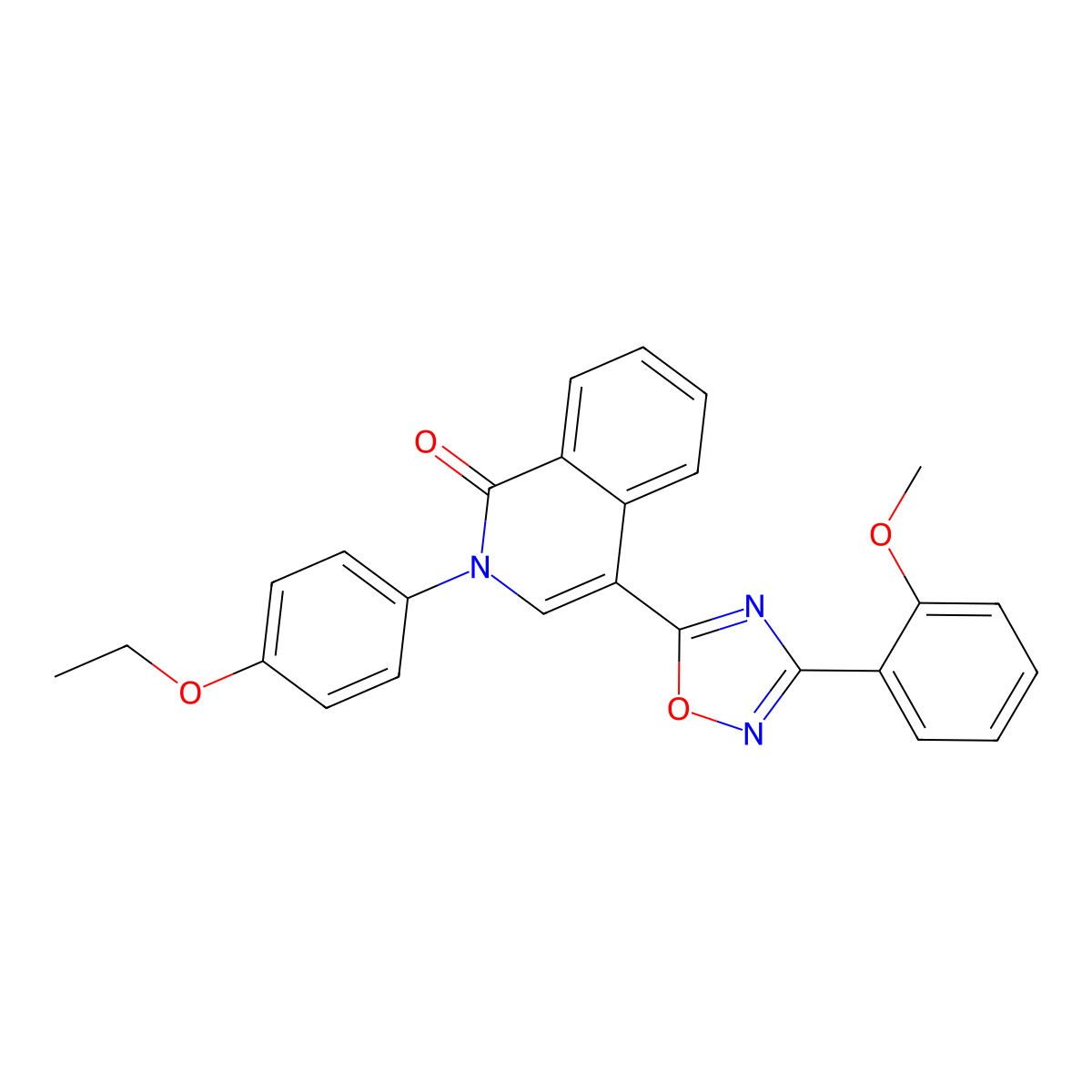 2-(4-ethoxyphenyl)-4-[3-(2-methoxyphenyl)-1,2,4-oxadiazol-5-yl]isoquinolin-1(2H)-one molecular structure, CAS 1326917-60-5