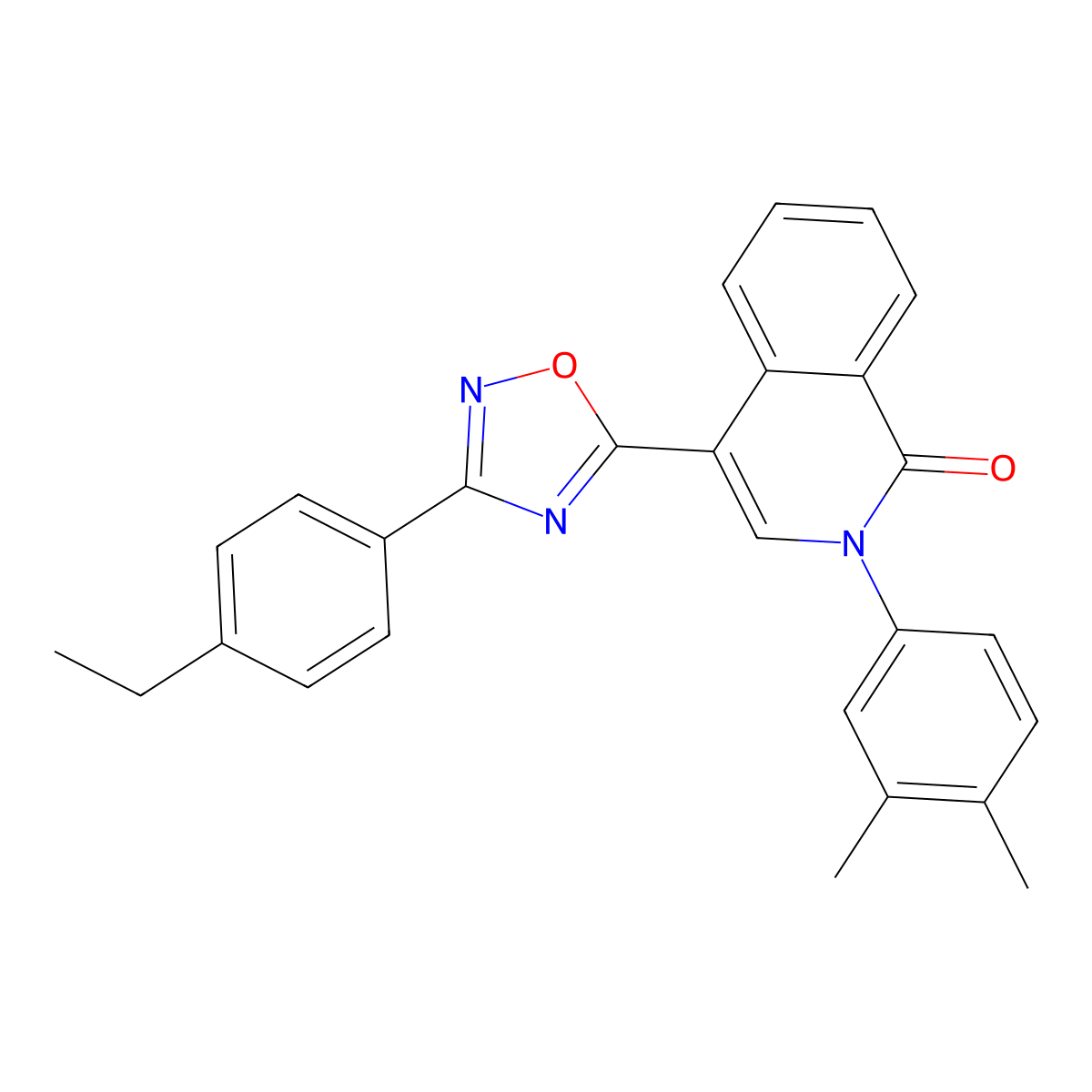 2-(3,4-dimethylphenyl)-4-[3-(4-ethylphenyl)-1,2,4-oxadiazol-5-yl]isoquinolin-1(2H)-one molecular structure, CAS 1326917-72-9