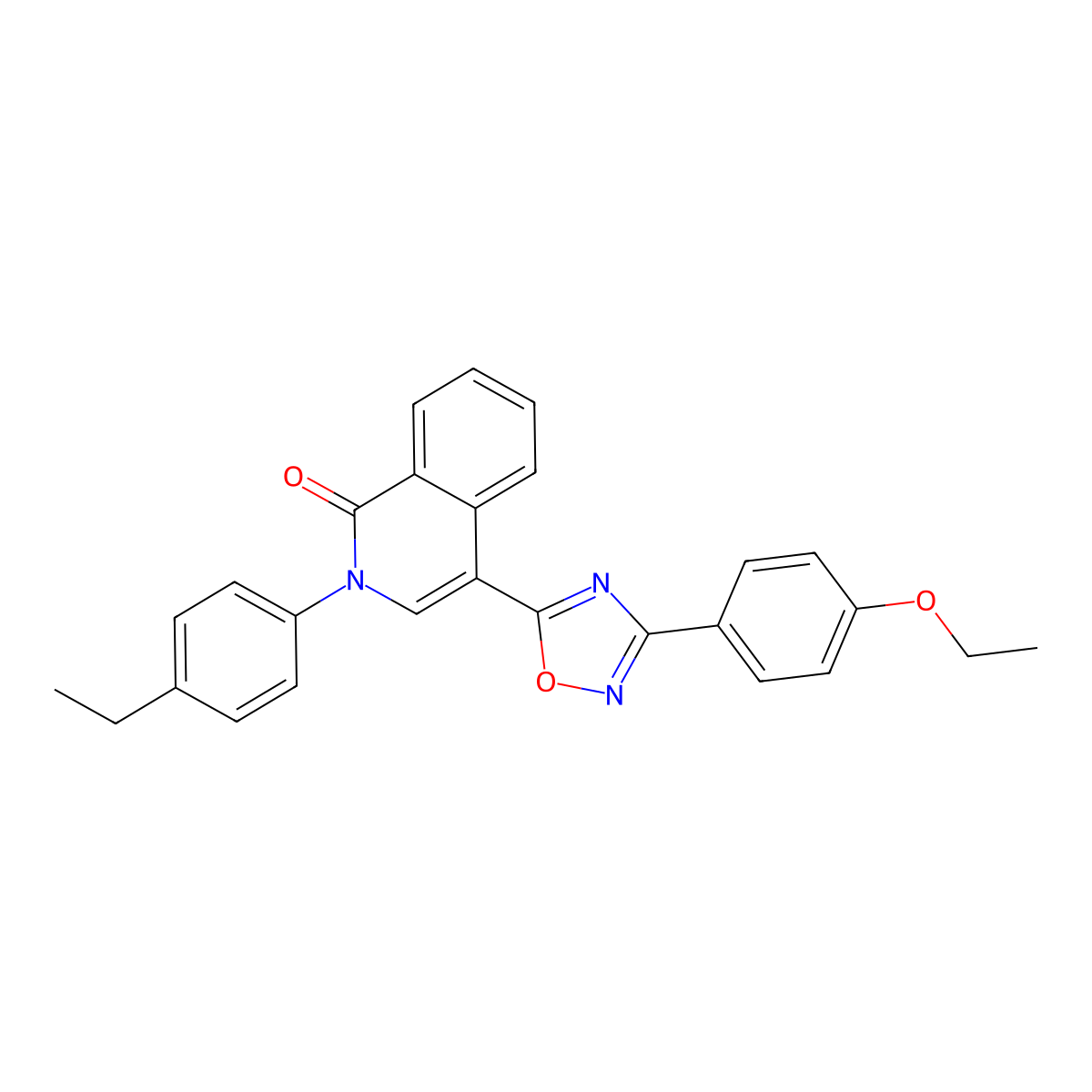 4-[3-(4-ethoxyphenyl)-1,2,4-oxadiazol-5-yl]-2-(4-ethylphenyl)isoquinolin-1(2H)-one molecular structure, CAS 1326917-79-6