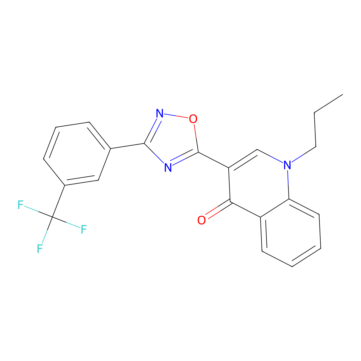 1-propyl-3-{3-[3-(trifluoromethyl)phenyl]-1,2,4-oxadiazol-5-yl}quinolin-4(1H)-one molecular structure, CAS 1326917-86-5