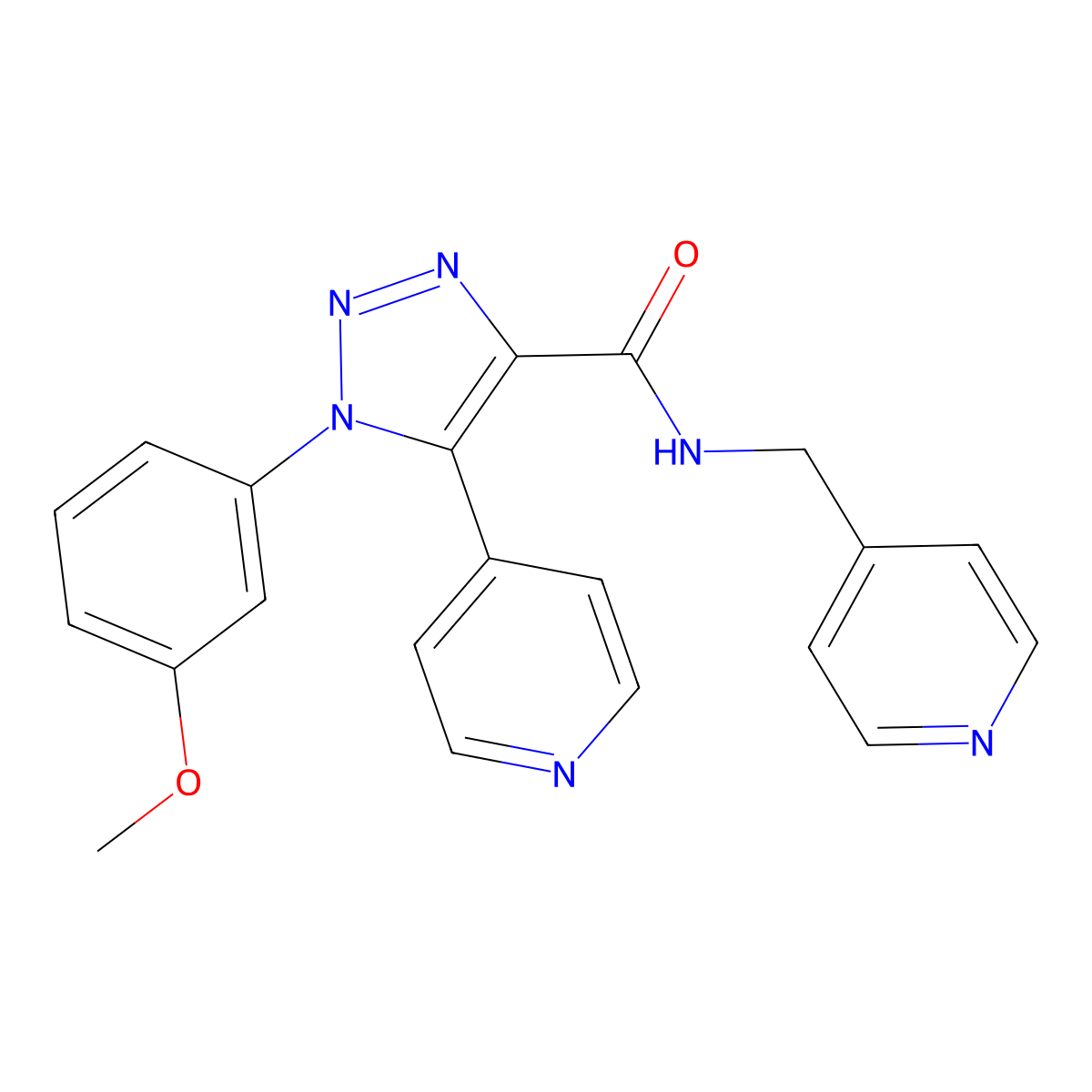 1-(3-methoxyphenyl)-5-(pyridin-4-yl)-N-(pyridin-4-ylmethyl)-1H-1,2,3-triazole-4-carboxamide molecular structure, CAS 1326917-92-3