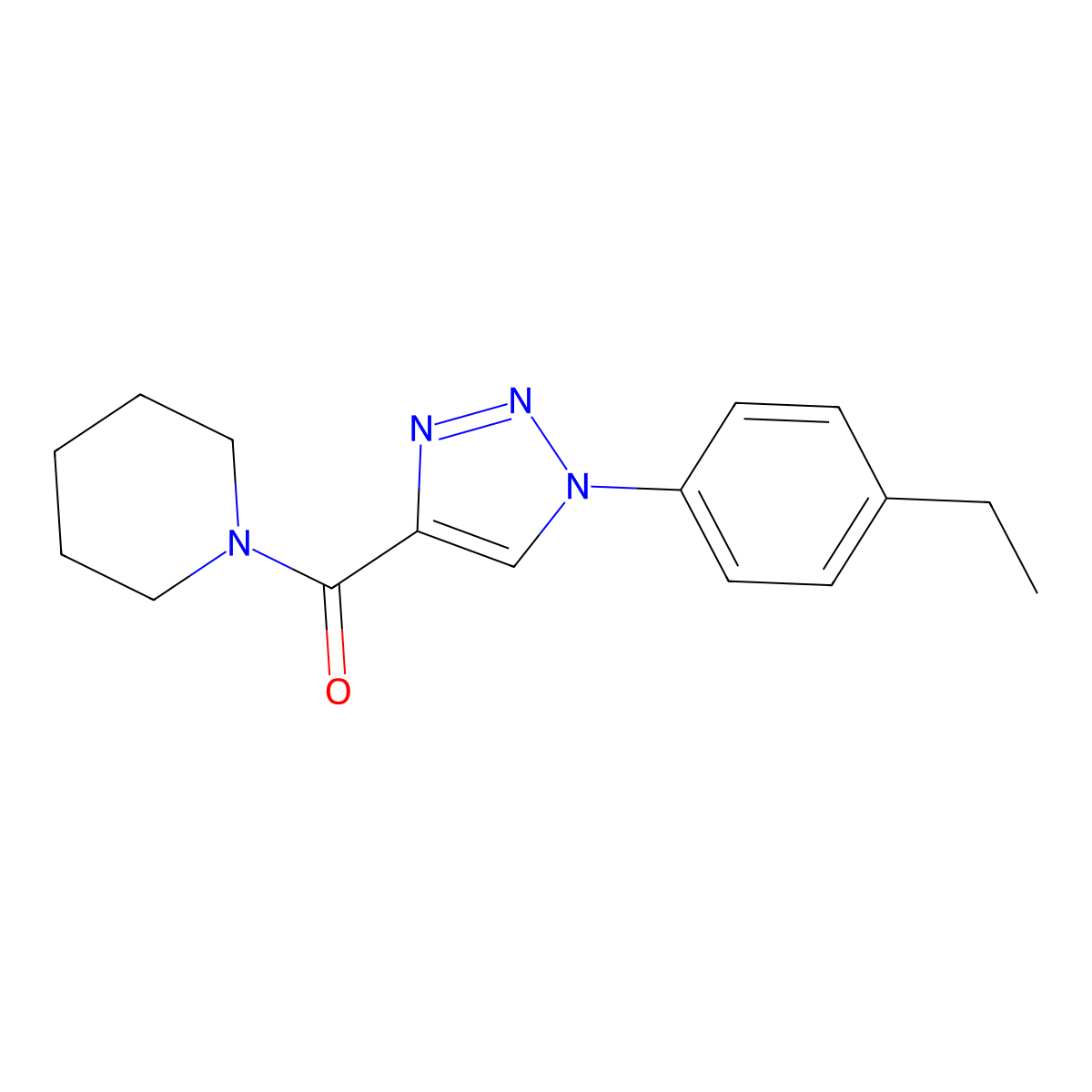 (1-(4-ethylphenyl)-1H-1,2,3-triazol-4-yl)(piperidin-1-yl)methanone molecular structure, CAS 1326918-32-4