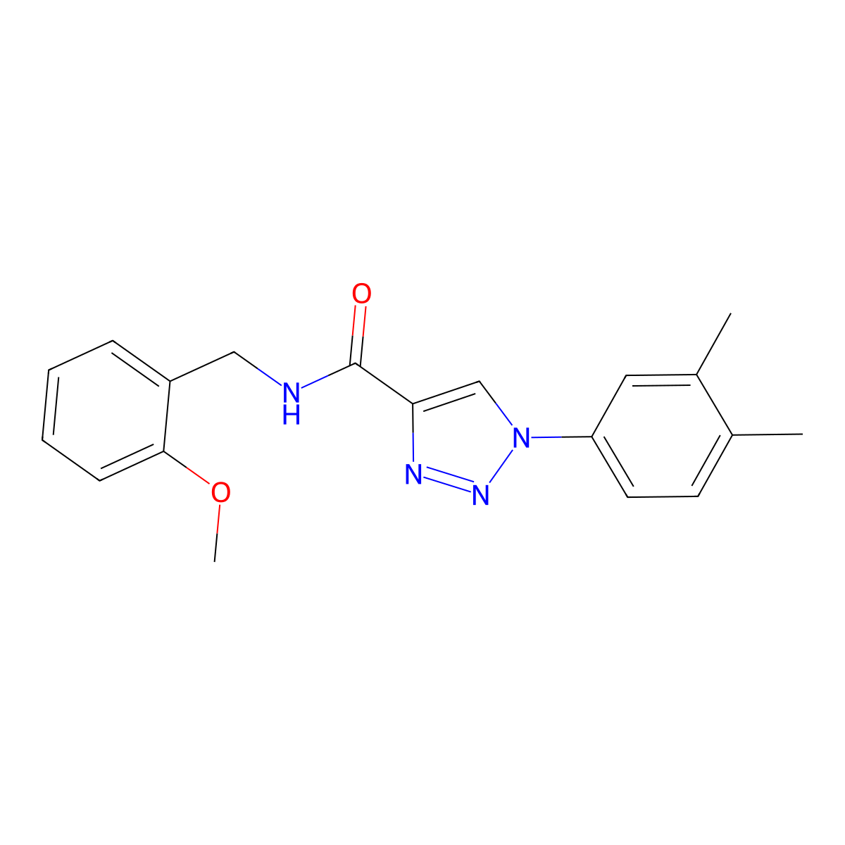 1-(3,4-dimethylphenyl)-N-(2-methoxybenzyl)-1H-1,2,3-triazole-4-carboxamide molecular structure, CAS 1326918-51-7