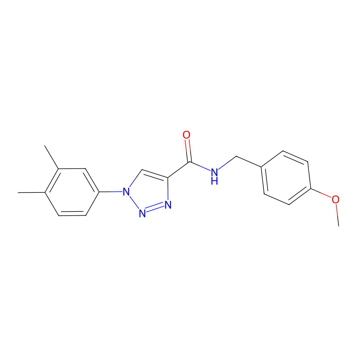 1-(3,4-dimethylphenyl)-N-(4-methoxybenzyl)-1H-1,2,3-triazole-4-carboxamide molecular structure, CAS 1326918-58-4