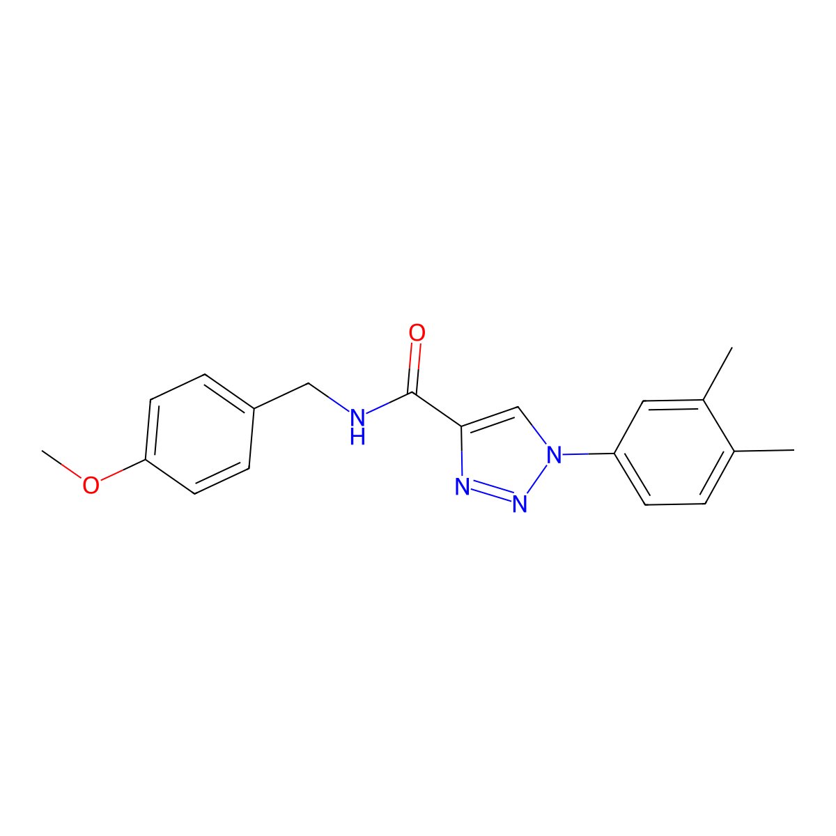 1-(3,4-dimethylphenyl)-N-(4-methoxybenzyl)-1H-1,2,3-triazole-4-carboxamide molecular structure, CAS 1326918-58-4
