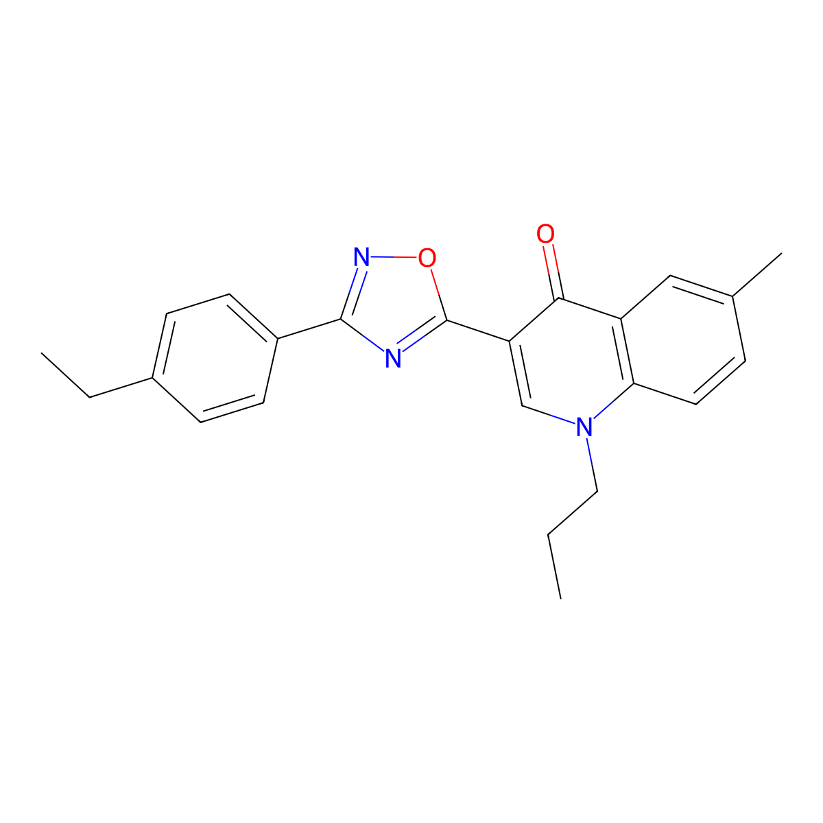3-[3-(4-ethylphenyl)-1,2,4-oxadiazol-5-yl]-6-methyl-1-propylquinolin-4(1H)-one molecular structure, CAS 1326918-63-1