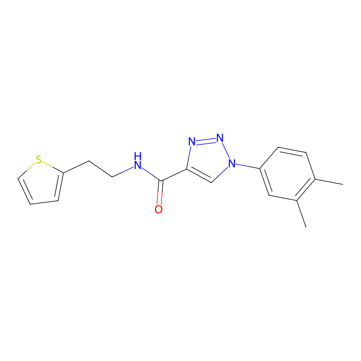 1-(3,4-dimethylphenyl)-N-[2-(thiophen-2-yl)ethyl]-1H-1,2,3-triazole-4-carboxamide molecular structure, CAS 1326918-67-5