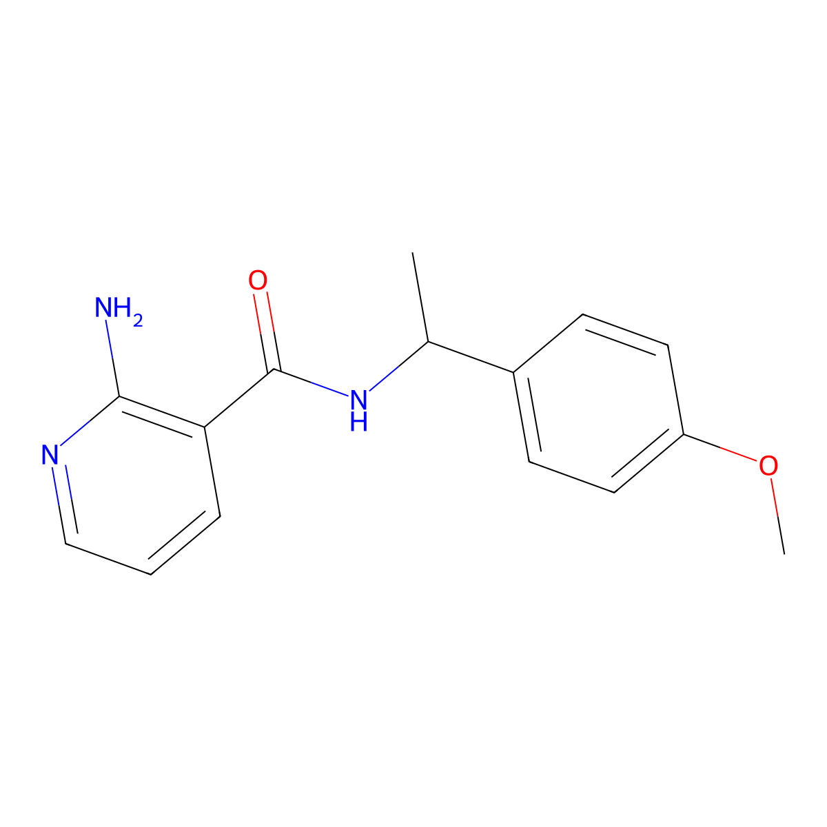 2-amino-N-[1-(4-methoxyphenyl)ethyl]pyridine-3-carboxamide molecular structure, CAS 1326919-44-1
