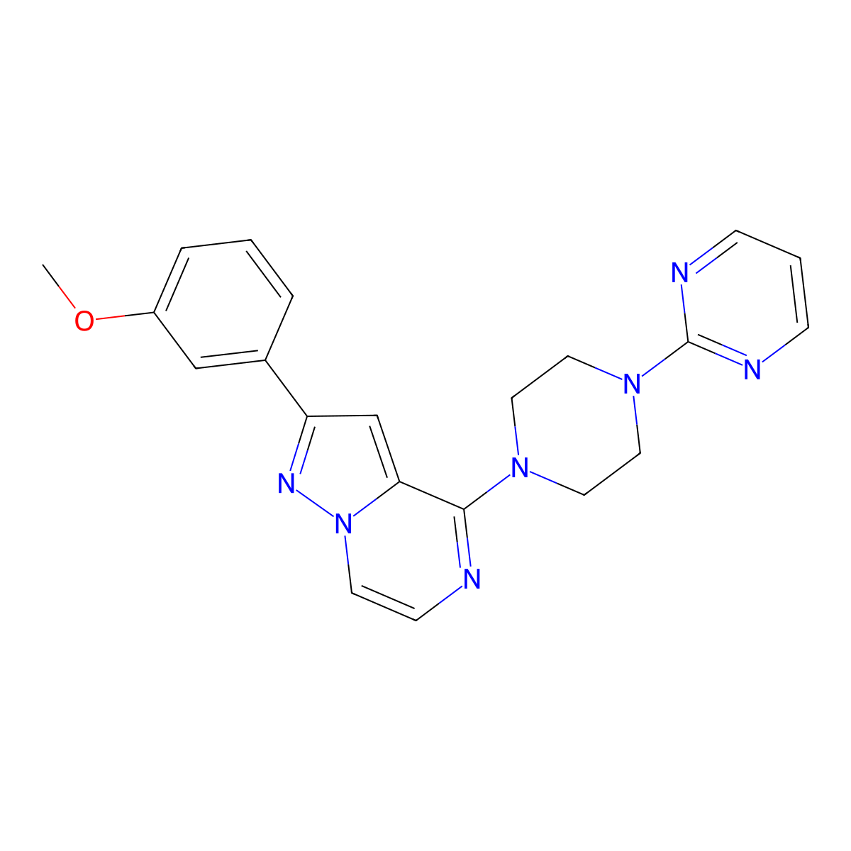2-(3-Methoxyphenyl)-4-(4-(pyrimidin-2-yl)piperazin-1-yl)pyrazolo[1,5-a]pyrazine molecular structure, CAS 1326919-77-0