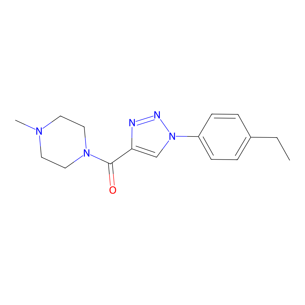 1-[1-(4-ethylphenyl)-1H-1,2,3-triazole-4-carbonyl]-4-methylpiperazine molecular structure, CAS 1326920-15-3