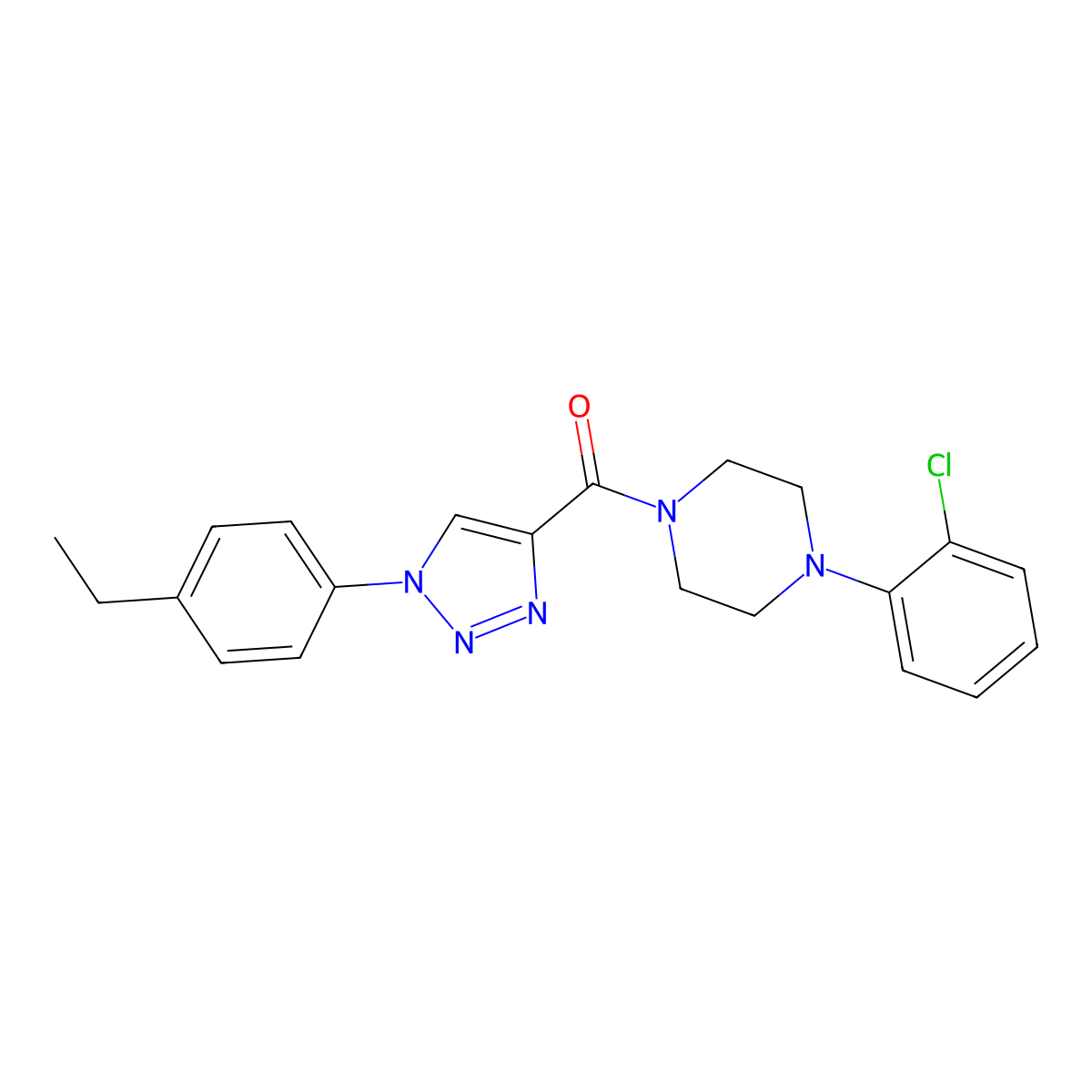 1-(2-chlorophenyl)-4-[1-(4-ethylphenyl)-1H-1,2,3-triazole-4-carbonyl]piperazine molecular structure, CAS 1326920-20-0