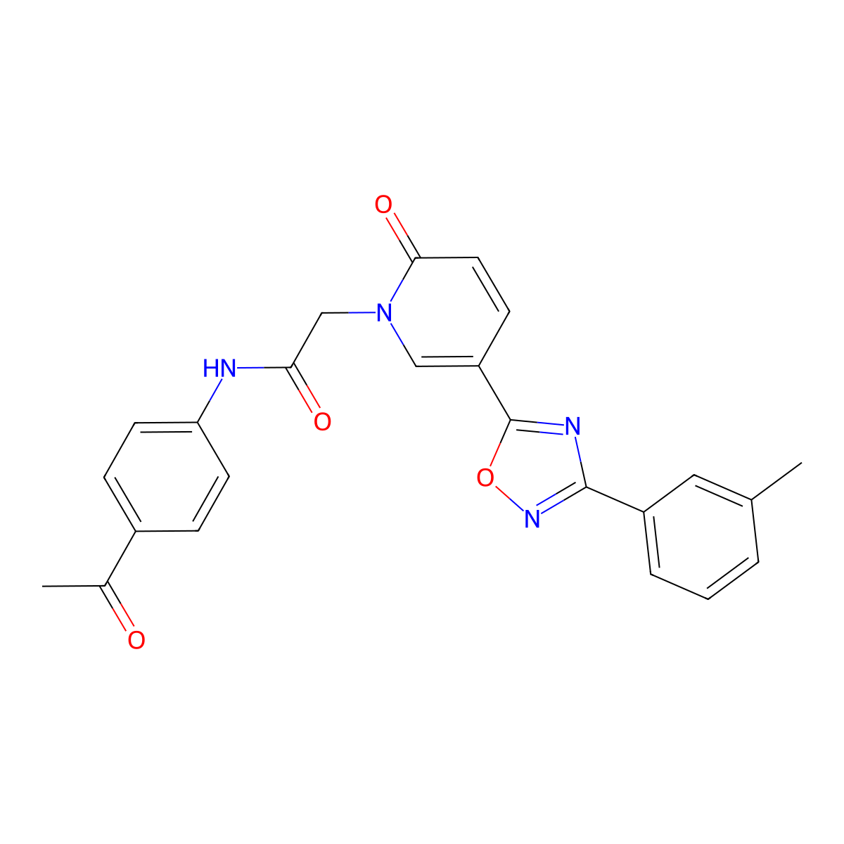 N-(4-acetylphenyl)-2-{5-[3-(3-methylphenyl)-1,2,4-oxadiazol-5-yl]-2-oxopyridin-1(2H)-yl}acetamide molecular structure, CAS 1326920-47-1
