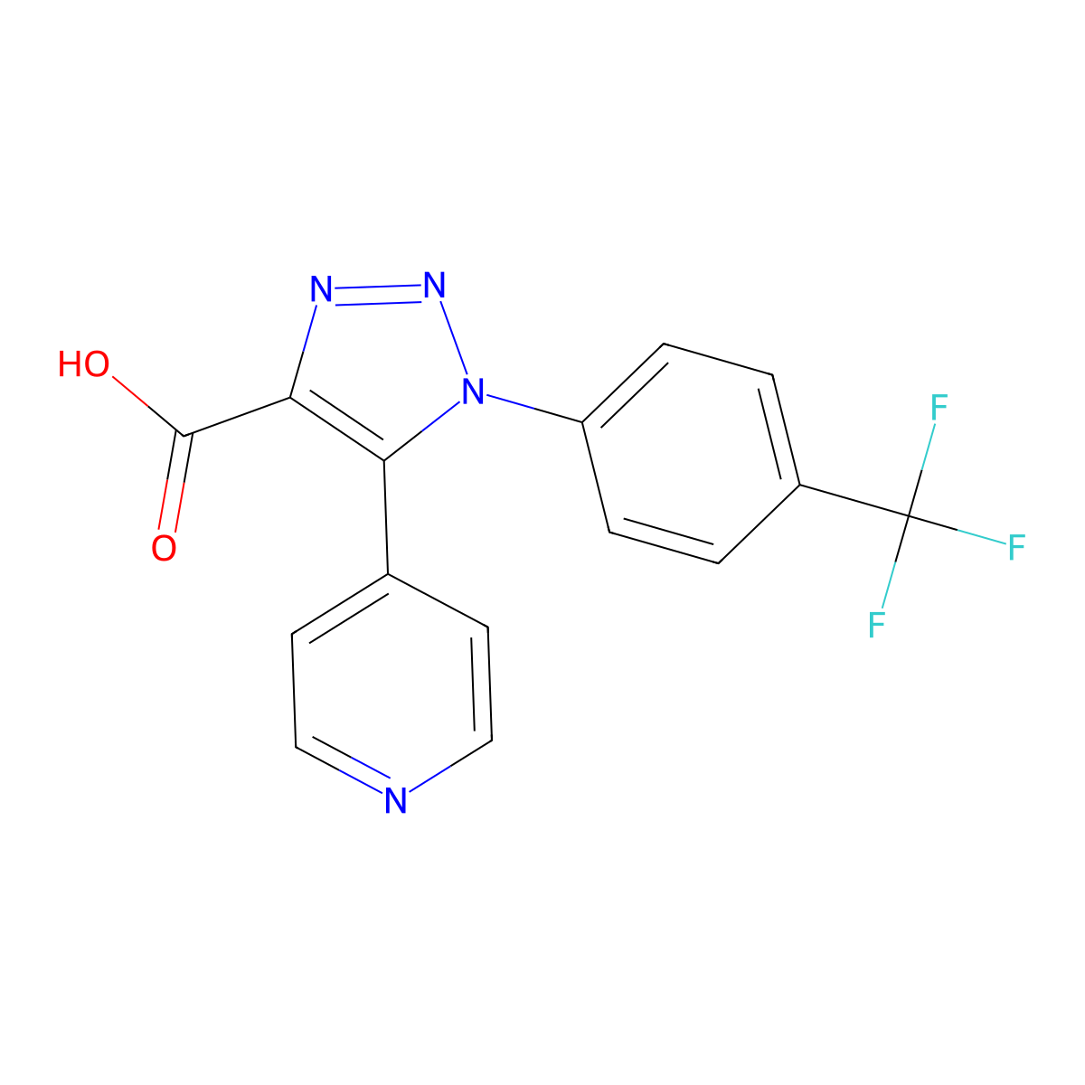 5-(pyridin-4-yl)-1-[4-(trifluoromethyl)phenyl]-1H-1,2,3-triazole-4-carboxylic acid molecular structure, CAS 1326921-64-5