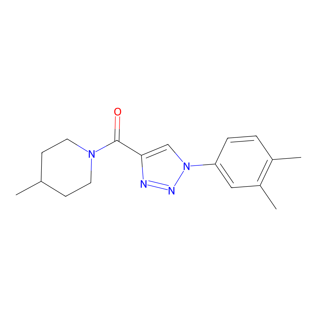 (1-(3,4-dimethylphenyl)-1H-1,2,3-triazol-4-yl)(4-methylpiperidin-1-yl)methanone molecular structure, CAS 1326922-08-0