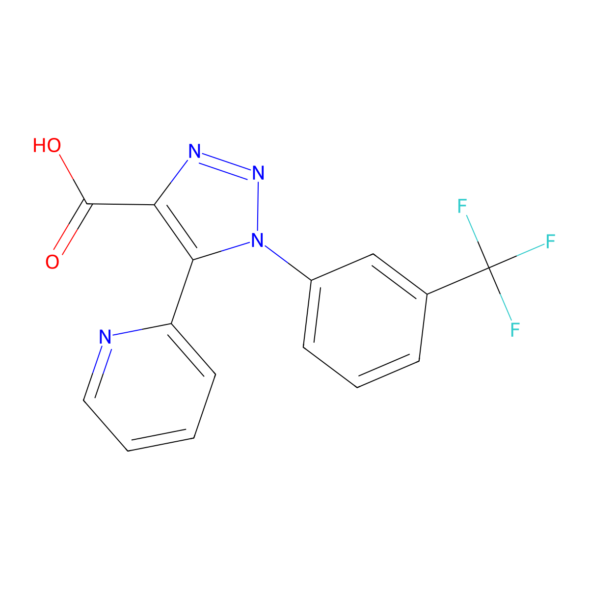 5-(pyridin-2-yl)-1-[3-(trifluoromethyl)phenyl]-1H-1,2,3-triazole-4-carboxylic acid molecular structure, CAS 1326922-71-7