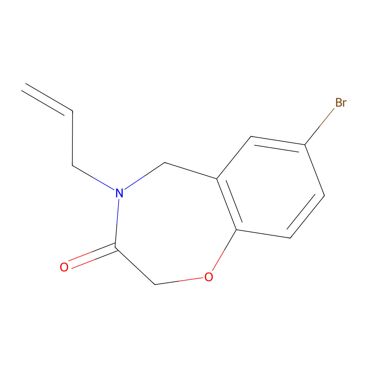 4-allyl-7-bromo-4,5-dihydro-1,4-benzoxazepin-3(2H)-one molecular structure, CAS 1326923-46-9