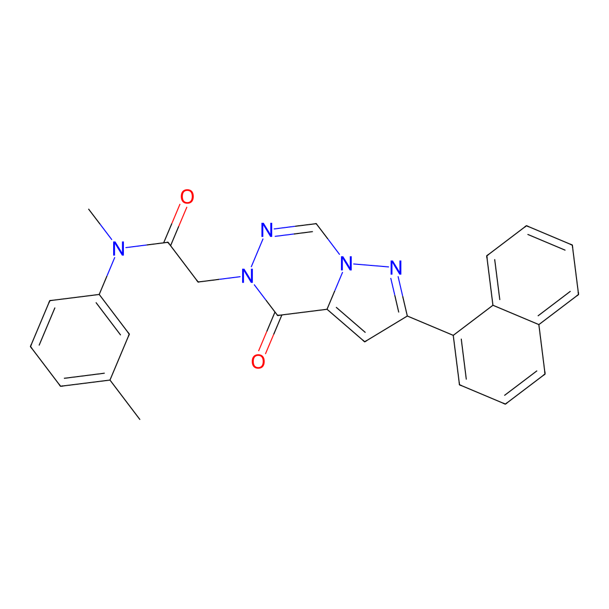 N-methyl-N-(3-methylphenyl)-2-[2-(naphthalen-1-yl)-4-oxopyrazolo[1,5-d][1,2,4]triazin-5(4H)-yl]acetamide molecular structure, CAS 1326924-24-6