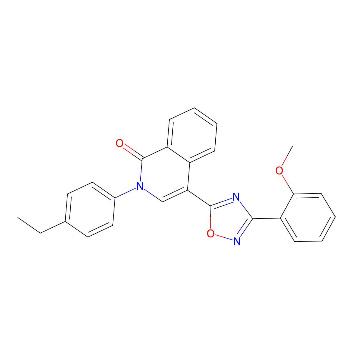 2-(4-ethylphenyl)-4-[3-(2-methoxyphenyl)-1,2,4-oxadiazol-5-yl]isoquinolin-1(2H)-one molecular structure, CAS 1326925-88-5