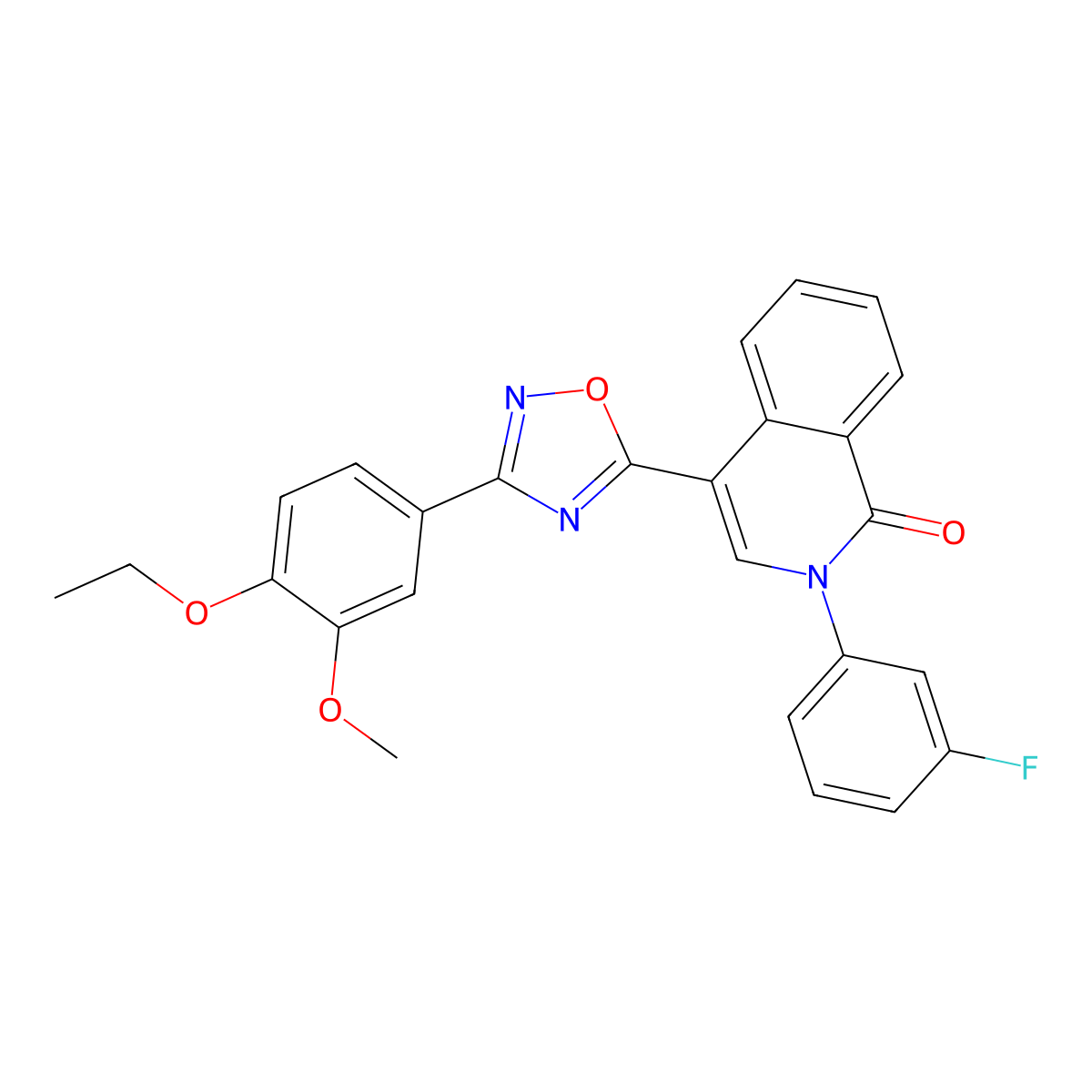 4-[3-(4-ethoxy-3-methoxyphenyl)-1,2,4-oxadiazol-5-yl]-2-(3-fluorophenyl)isoquinolin-1(2H)-one molecular structure, CAS 1326926-07-1