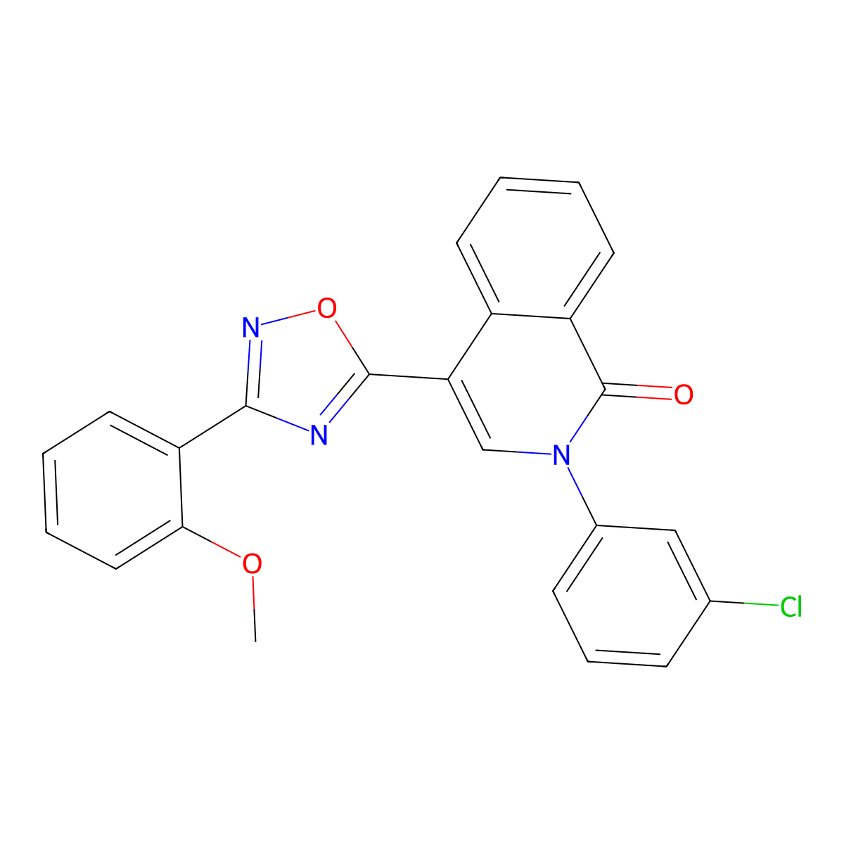 2-(3-chlorophenyl)-4-[3-(2-methoxyphenyl)-1,2,4-oxadiazol-5-yl]isoquinolin-1(2H)-one molecular structure, CAS 1326926-16-2