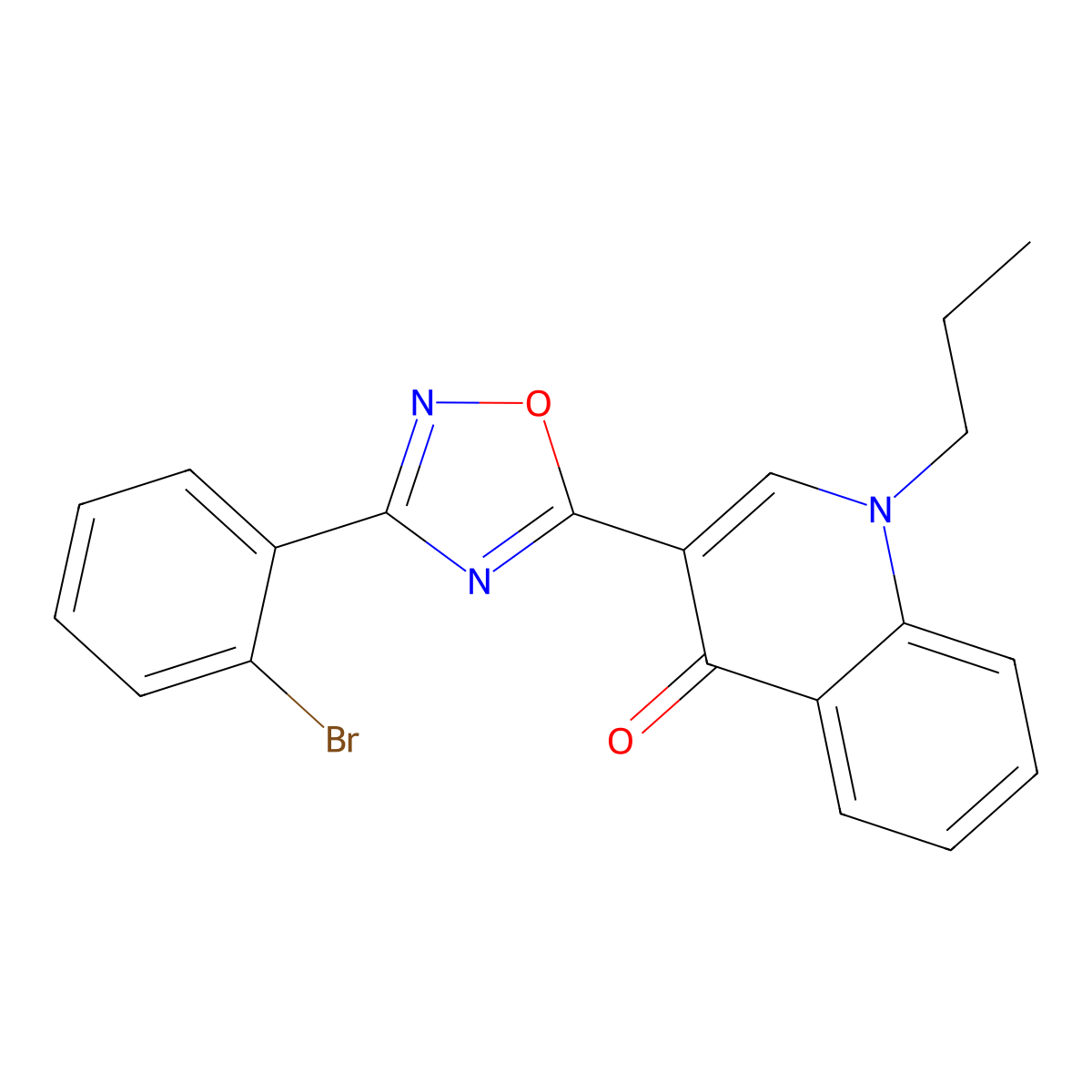 3-[3-(2-bromophenyl)-1,2,4-oxadiazol-5-yl]-1-propylquinolin-4(1H)-one molecular structure, CAS 1326926-21-9
