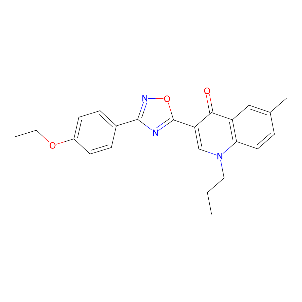 3-[3-(4-ethoxyphenyl)-1,2,4-oxadiazol-5-yl]-6-methyl-1-propylquinolin-4(1H)-one molecular structure, CAS 1326926-25-3