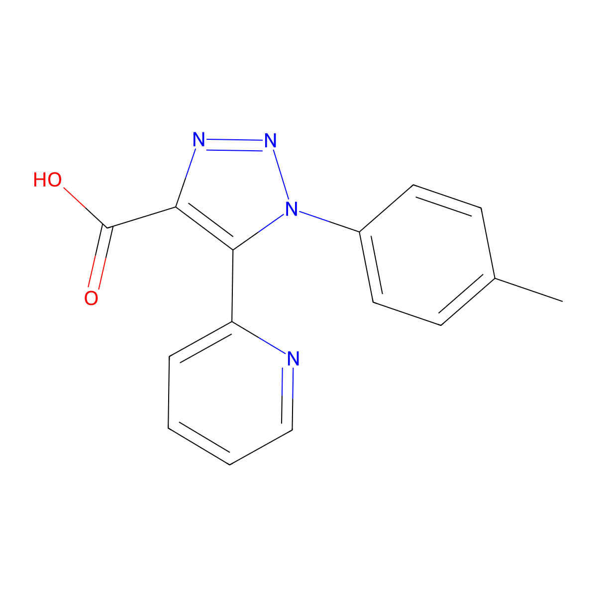 1-(4-methylphenyl)-5-pyridin-2-yl-1H-1,2,3-triazole-4-carboxylic acid molecular structure, CAS 1326927-25-6