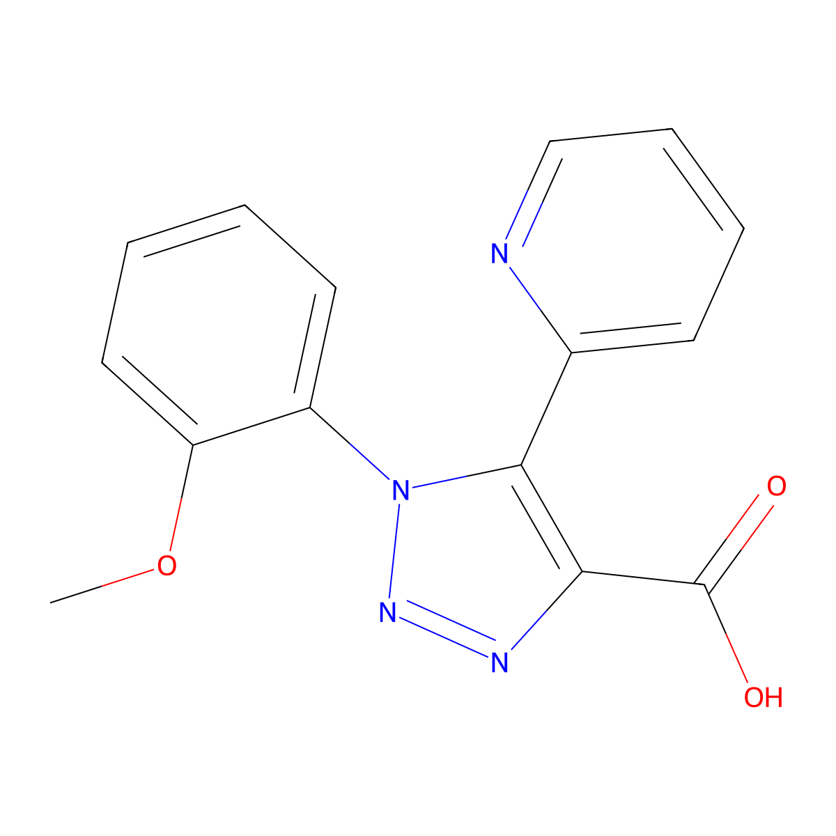 1-(2-methoxyphenyl)-5-(pyridin-2-yl)-1H-1,2,3-triazole-4-carboxylic acid molecular structure, CAS 1326927-55-2