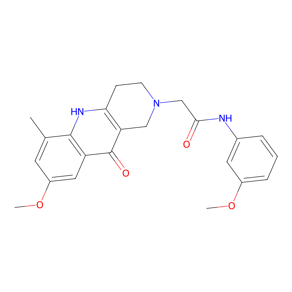 2-(8-methoxy-6-methyl-10-oxo-3,4,5,10-tetrahydrobenzo[b][1,6]naphthyridin-2(1H)-yl)-N-(3-methoxyphenyl)acetamide molecular structure, CAS 1326927-82-5