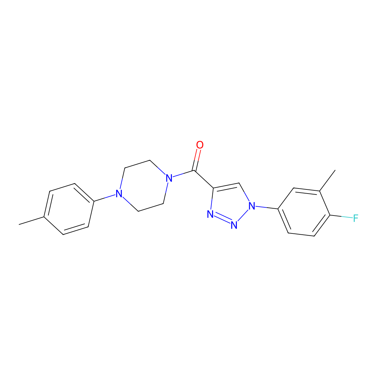 [1-(4-fluoro-3-methylphenyl)-1H-1,2,3-triazol-4-yl][4-(4-methylphenyl)piperazin-1-yl]methanone molecular structure, CAS 1326927-83-6