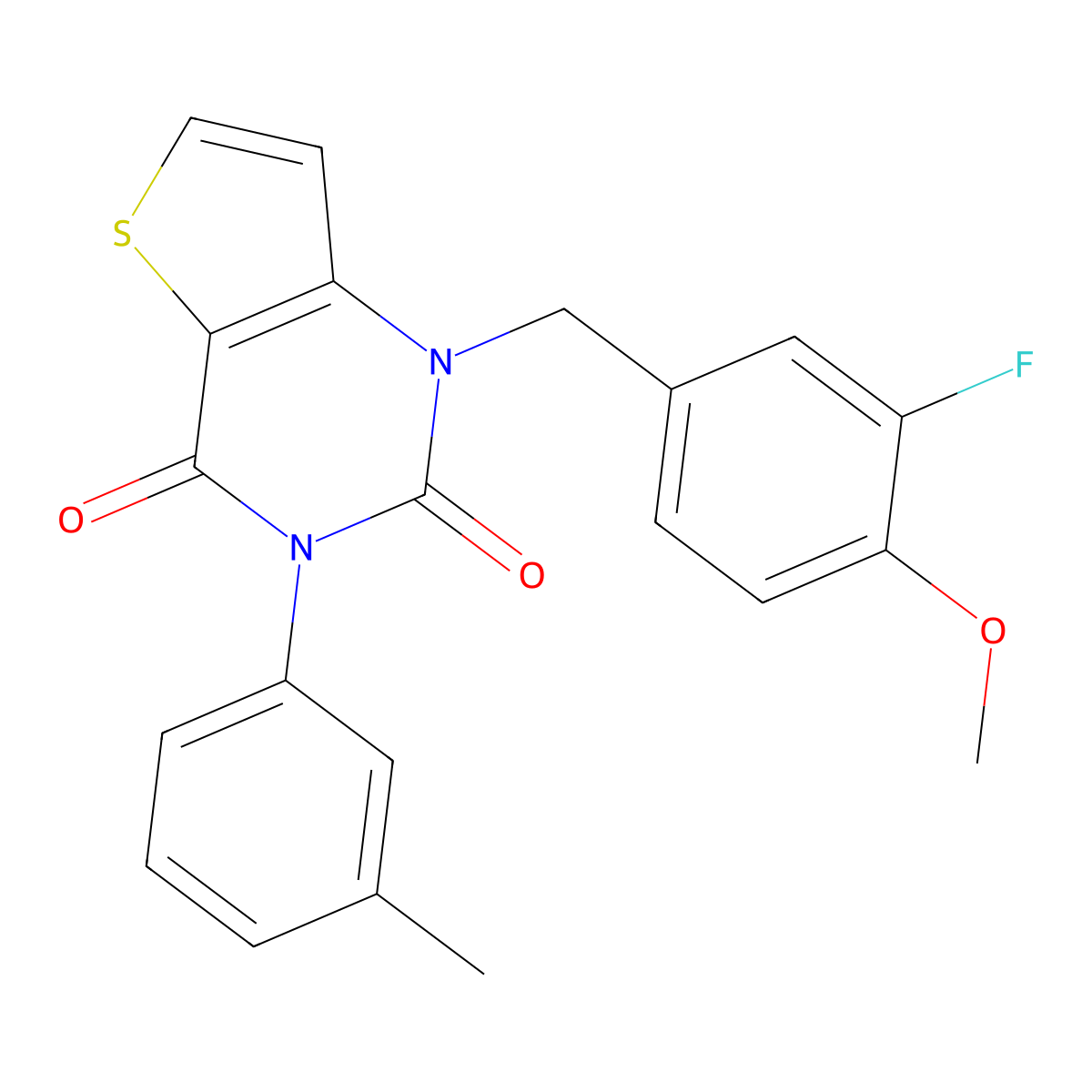 1-(3-fluoro-4-methoxybenzyl)-3-(3-methylphenyl)thieno[3,2-d]pyrimidine-2,4(1H,3H)-dione molecular structure, CAS 1326928-03-3