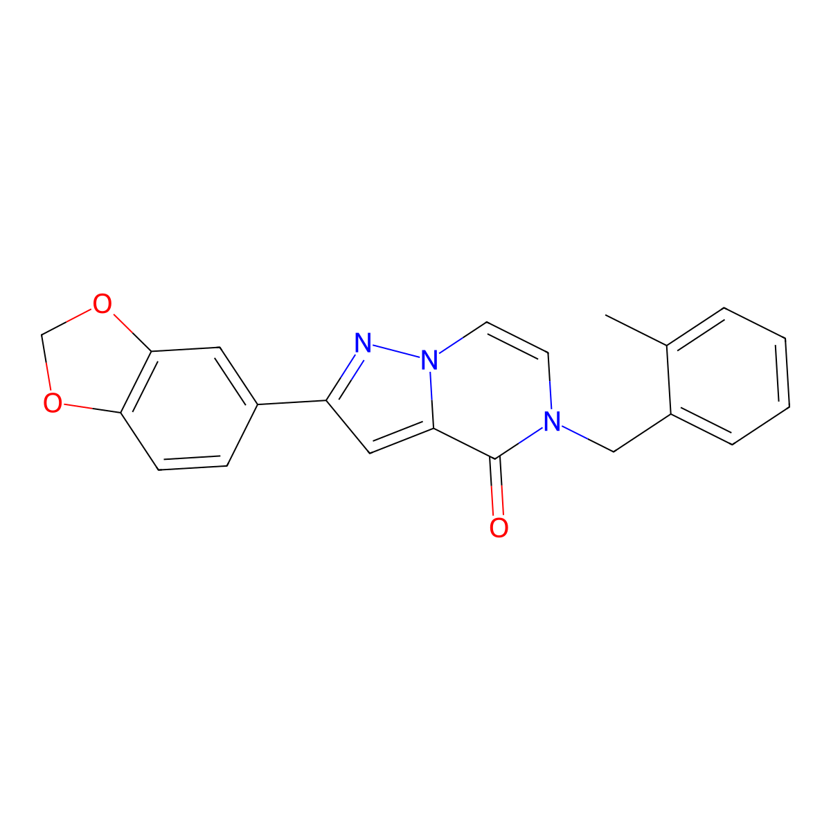 2-(1,3-benzodioxol-5-yl)-5-(2-methylbenzyl)pyrazolo[1,5-a]pyrazin-4(5H)-one molecular structure, CAS 1326928-53-3
