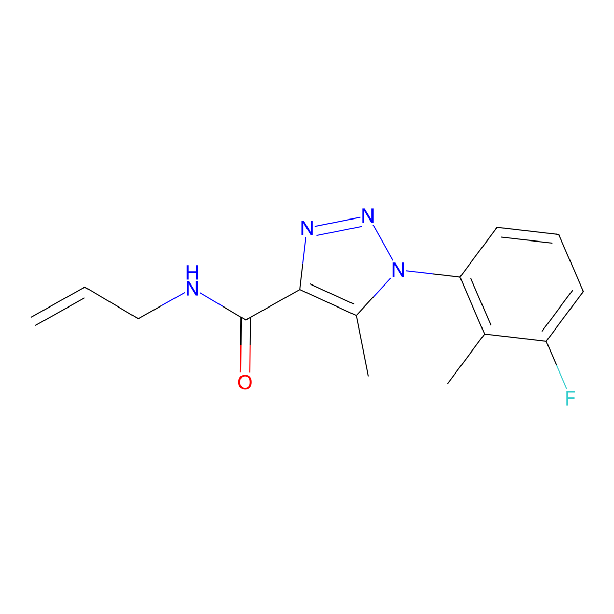 1-(3-fluoro-2-methylphenyl)-5-methyl-N-(prop-2-en-1-yl)-1H-1,2,3-triazole-4-carboxamide molecular structure, CAS 1326928-55-5